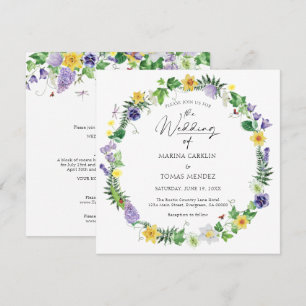 Invitation Tout en un Mariage Fleur sauvage rustique