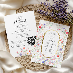Invitation Tout en Un Mariage Floral Aquarelle Jardin de Prin