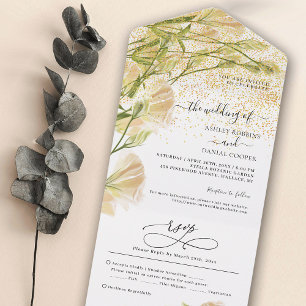 Invitation Tout En Un Mariage Floral Blanc Si Élégant Tout En Un Invitat