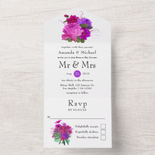 Invitation Tout En Un Mariage Floral Chic Vintage