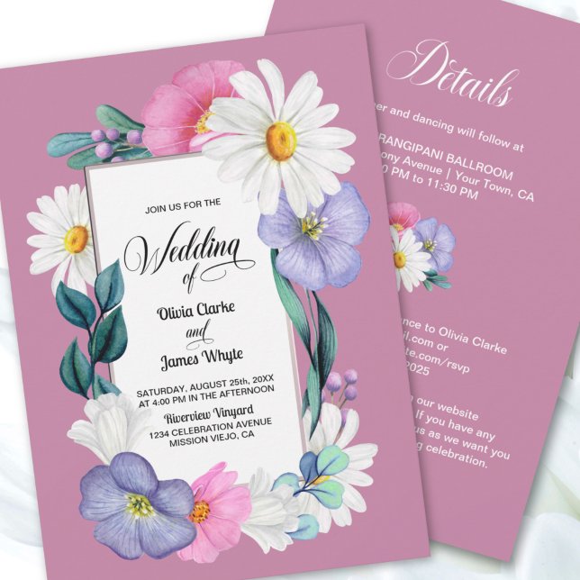Invitation Tout en un Mariage Floral de printemps (Créateur téléchargé)