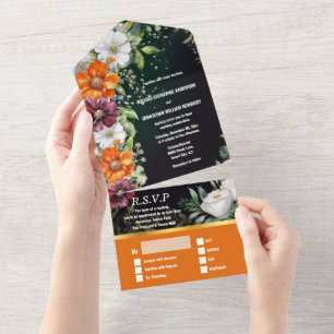 Invitation Tout En Un Mariage floral fleur sauvage cosmos marguerite élé