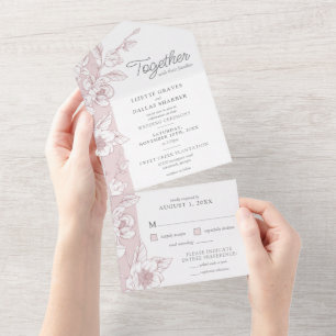 Invitation Tout En Un Mariage floral flush de fleurs de Magnolia méridio