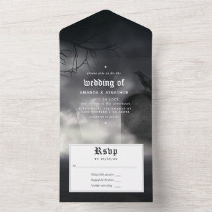 Invitation Tout En Un Mariage gothique d'Halloween