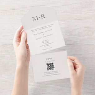 Invitation Tout En Un Mariage Intime Minimaliste Moderne