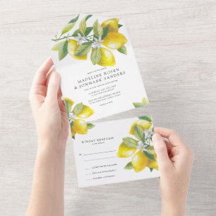 Invitation Tout En Un Mariage Lemon Blossom