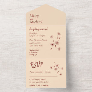 Invitation Tout En Un Mariage minimal pour les graines de pissenlit bord