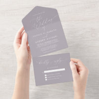 Mariage minimaliste Lavender tout en une invitatio