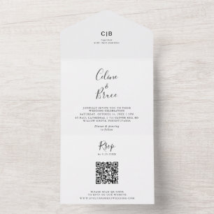 Invitation Tout En Un Mariage minimaliste simple