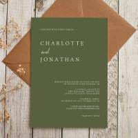 Tout en un Mariage moderne élégant Olive Green