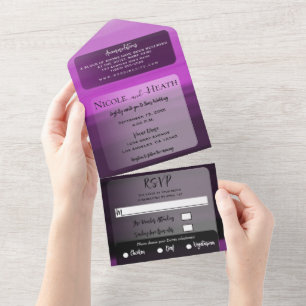 Invitation Tout En Un Mariage Moderne Minimaliste Aquarelle Eau Rose Noi