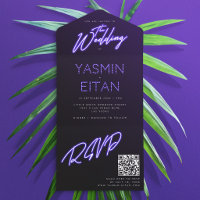 Mariage Moderne Noir avec Lumières Néon Violet Fro
