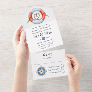 Invitation Tout En Un Mariage nautique