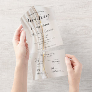 Invitation Tout En Un Mariage Or Abstrait moderne