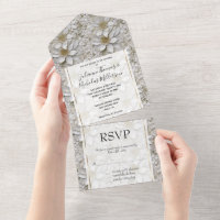 Mariage or blanc Lotus Fleurs