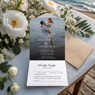 Invitation Tout En Un Mariage photo Beach Romance