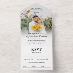 Invitation Tout En Un Mariage photo de police Vintage rustique
