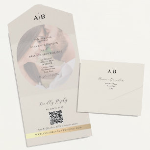 Invitation Tout En Un Mariage Photo d'Ivoire