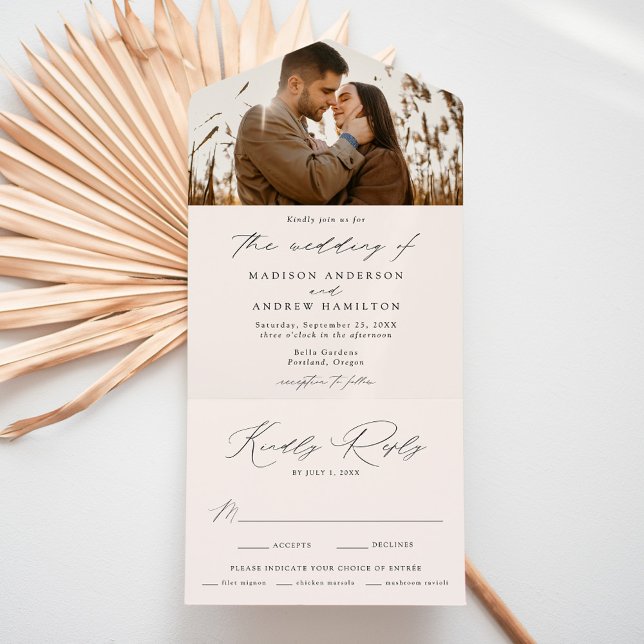 Invitation Tout En Un Mariage photo moderne Elegant (Créateur téléchargé)