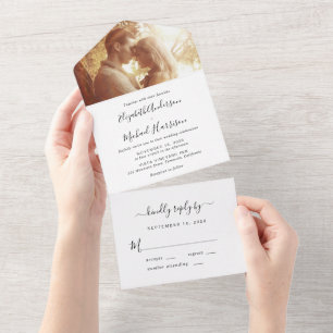 Invitation Tout En Un Mariage photo moderne minimal
