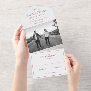 Invitation Tout En Un Mariage photo tout-en-un simple élégance