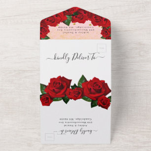 Invitation Tout En Un Mariage Rose Red Love