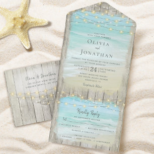 Invitation Tout En Un Mariage Rustique Destination Beach