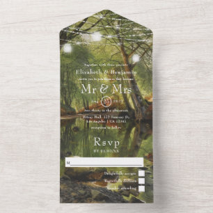 Invitation Tout En Un Mariage Rustique en pleine nature, tout en un I