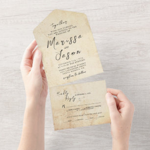 Invitation Tout En Un Mariage rustique simple et élégant
