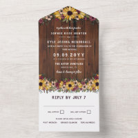 Mariage Rustique Sunflower Wood Grain