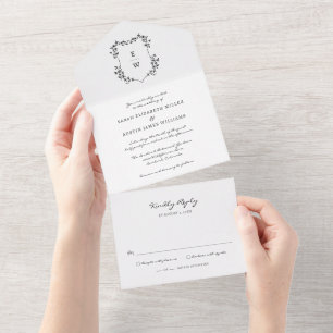 Invitation Tout En Un Mariage Simple