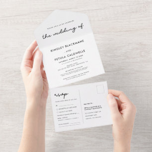 Invitation Tout En Un Mariage simple