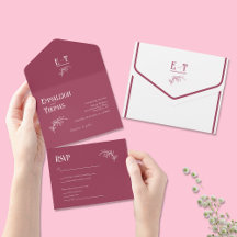 Mariage simple moderne rouge framboise glacé