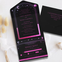 Mariage Soleil Lune Étoiles Célestes Noir Violet