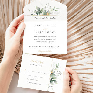Invitation Tout En Un Mariage tout-en-un Eucalyptus