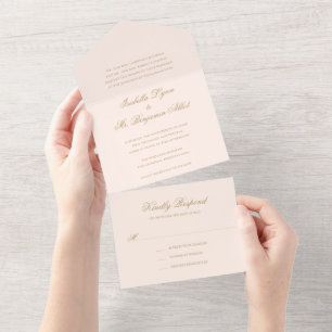 Invitation Tout En Un Mariage traditionnel rose vif Formal élégant