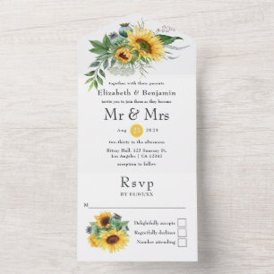 Invitation Tout En Un Mariage Tropical Eucalyptus Succulents