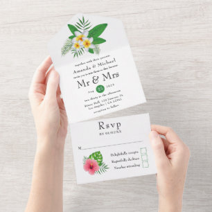 Invitation Tout En Un Mariage tropical exotique