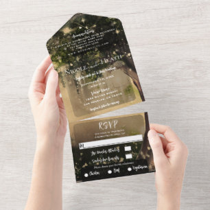 Invitation Tout En Un Mariage Vintage Enchanted Forêt Whimsical Woods  