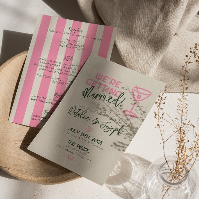 Invitation Tout en un Mariage Whimsical Pastel manuscrit (Créateur téléchargé)