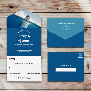 Invitation Tout En Un Marine Bleu Océan Nautique Baleine Boho Beach Mari