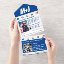Médias sociaux modernes Thème QR Code Mariage