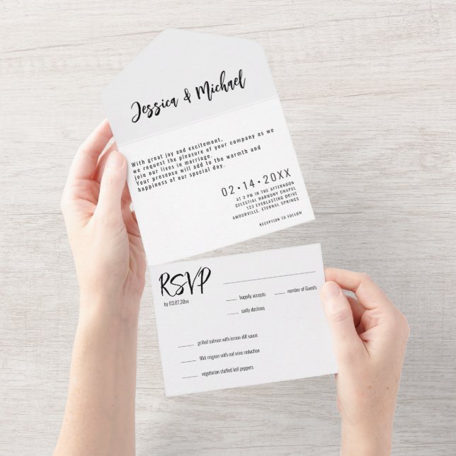 Invitation Tout En Un 💍 minimaliste élégant (Déchirure)