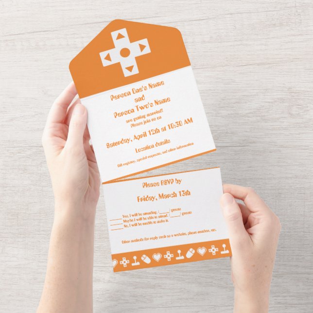 Invitation Tout En Un Mode multijoueur en orange (Déchirure)