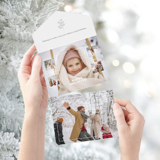 Invitation Tout En Un Modern Happy Holidays Thin Line Border 5-Photo