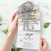 Moderne Élégante calligraphie Mariage de superposi