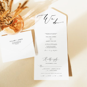 Invitation Tout En Un Moderne Nous faisons Calligraphie Mariage