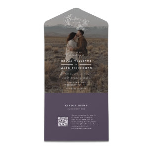 Invitation Tout En Un Monogramme de Mariage photo Vins citrouilles avec