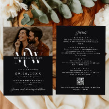 Tout en un monogramme élégant QR Code Mariage