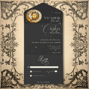 Invitation Tout En Un Moody sombre Moody Victorian Moon Sun Stars No Din